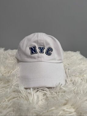 White NYC Embroidered Baseball Cap